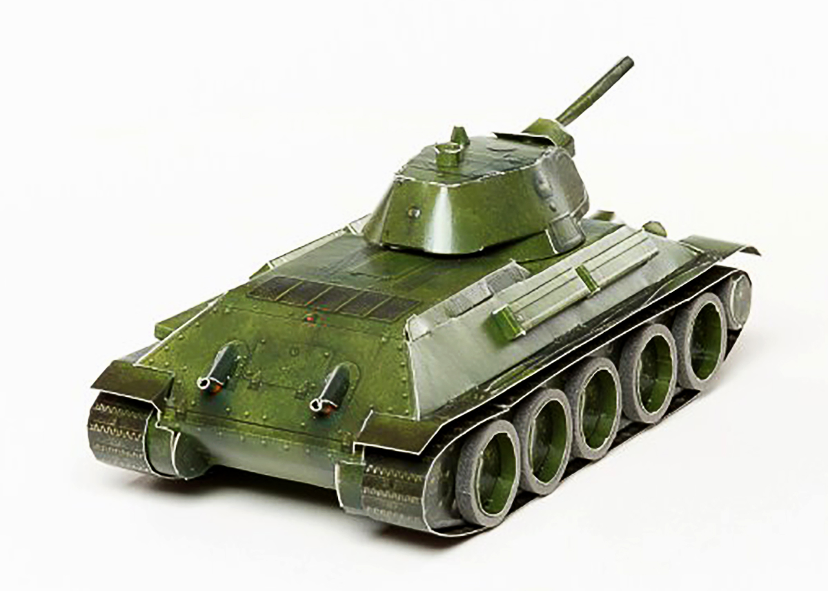 3D Puzzle KARTONMODELLBAU Modell Geschenk Idee Panzer T-34 grün 1941 Baujahr 